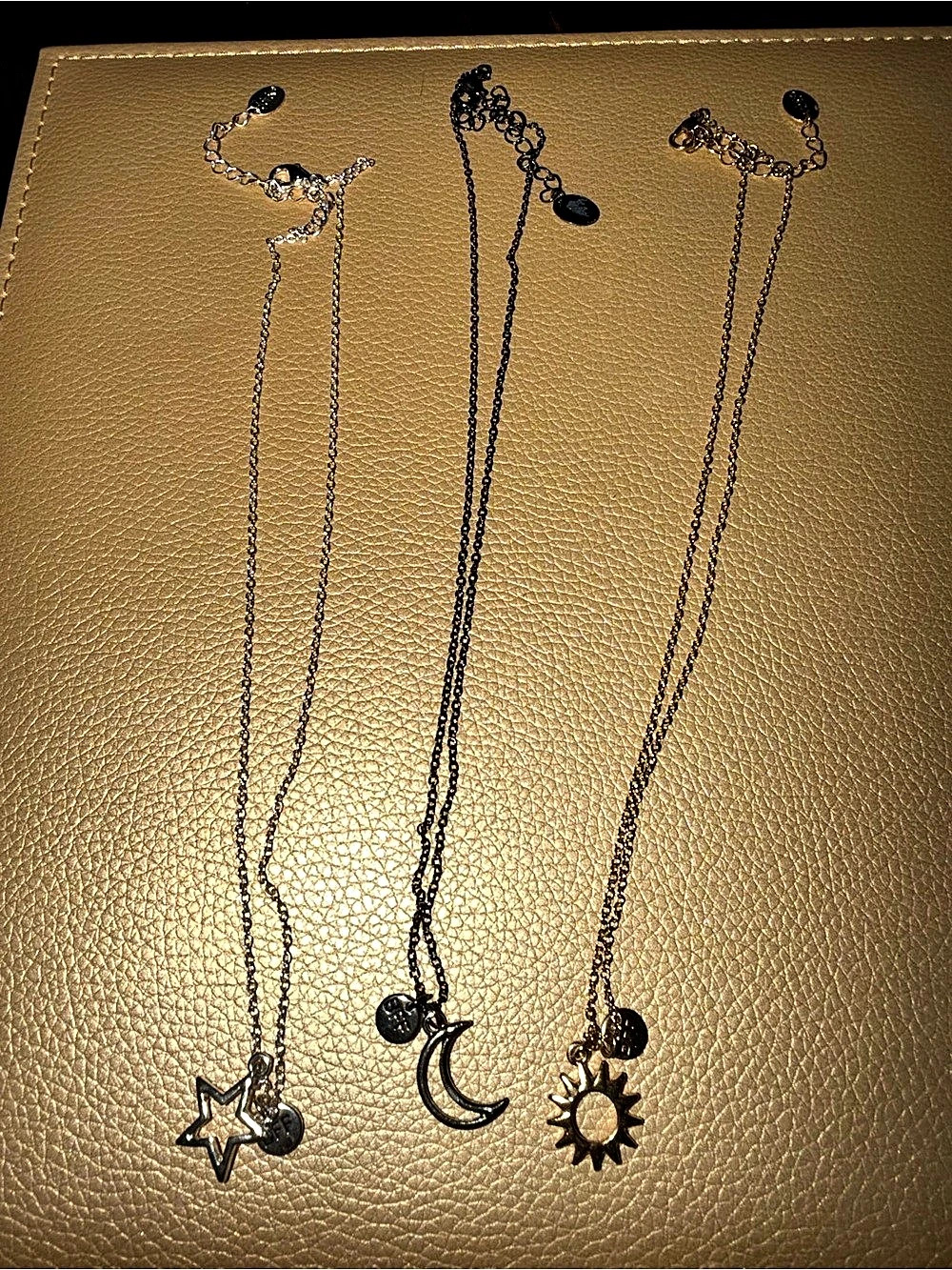 3-Piece Pendant Necklace Set BFF Sun, Moon, Stars